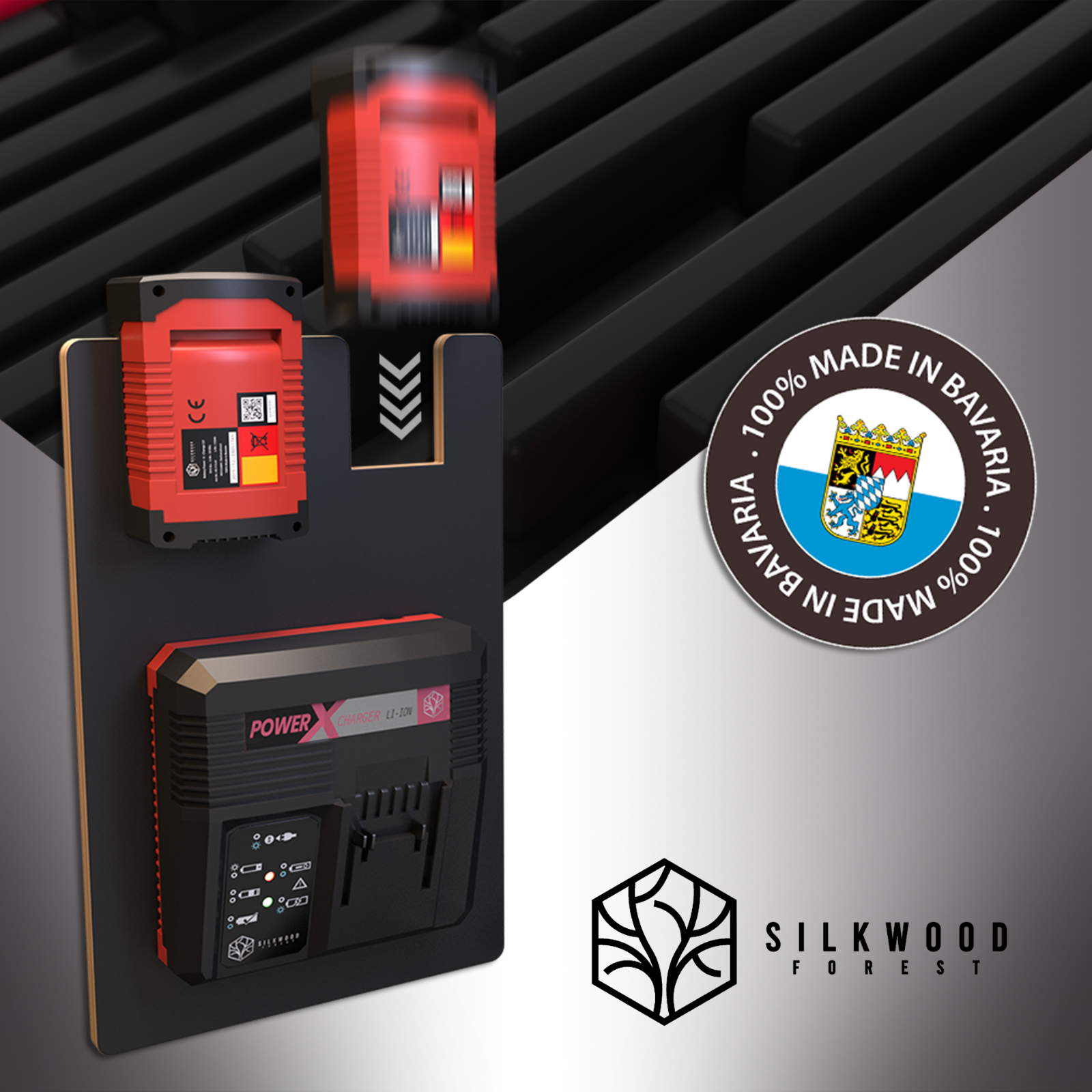 einhell akku aufbewahrung Einhell Power X-Change Wandhalterung für Akku & Ladegerät – für Einhel – Silkwood Forest