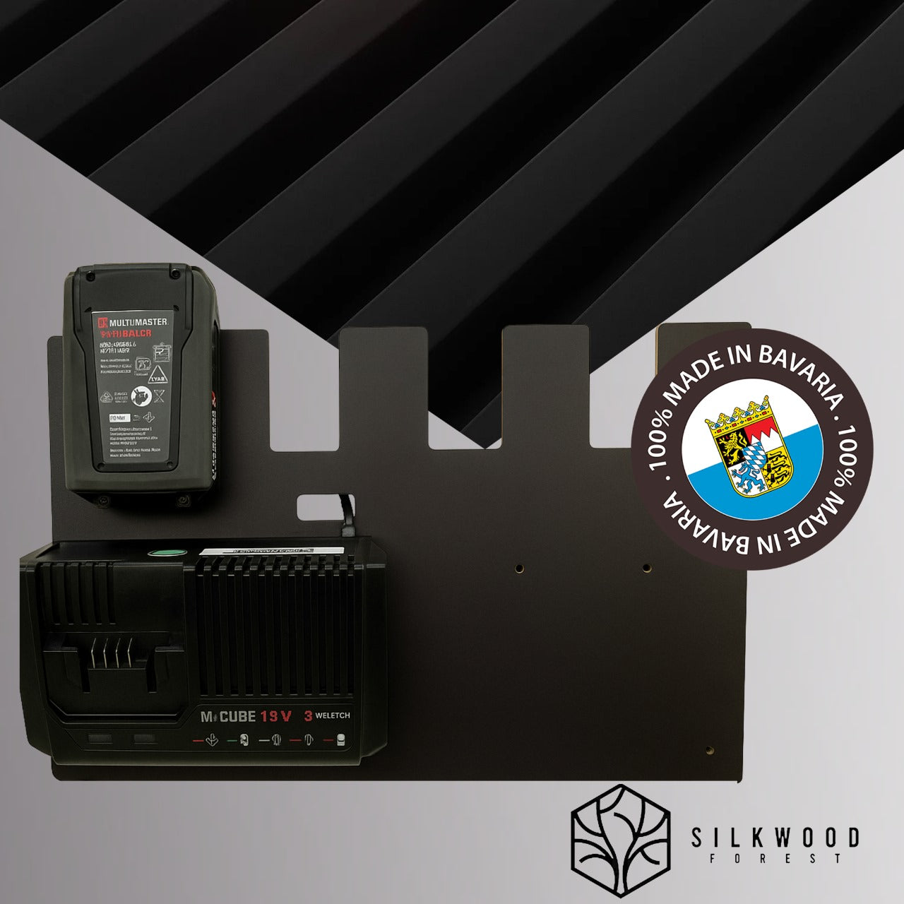 Würth Akku Wandhalterung – Passend für 18V Ladegeräte & Akkus, CNC-gefräst