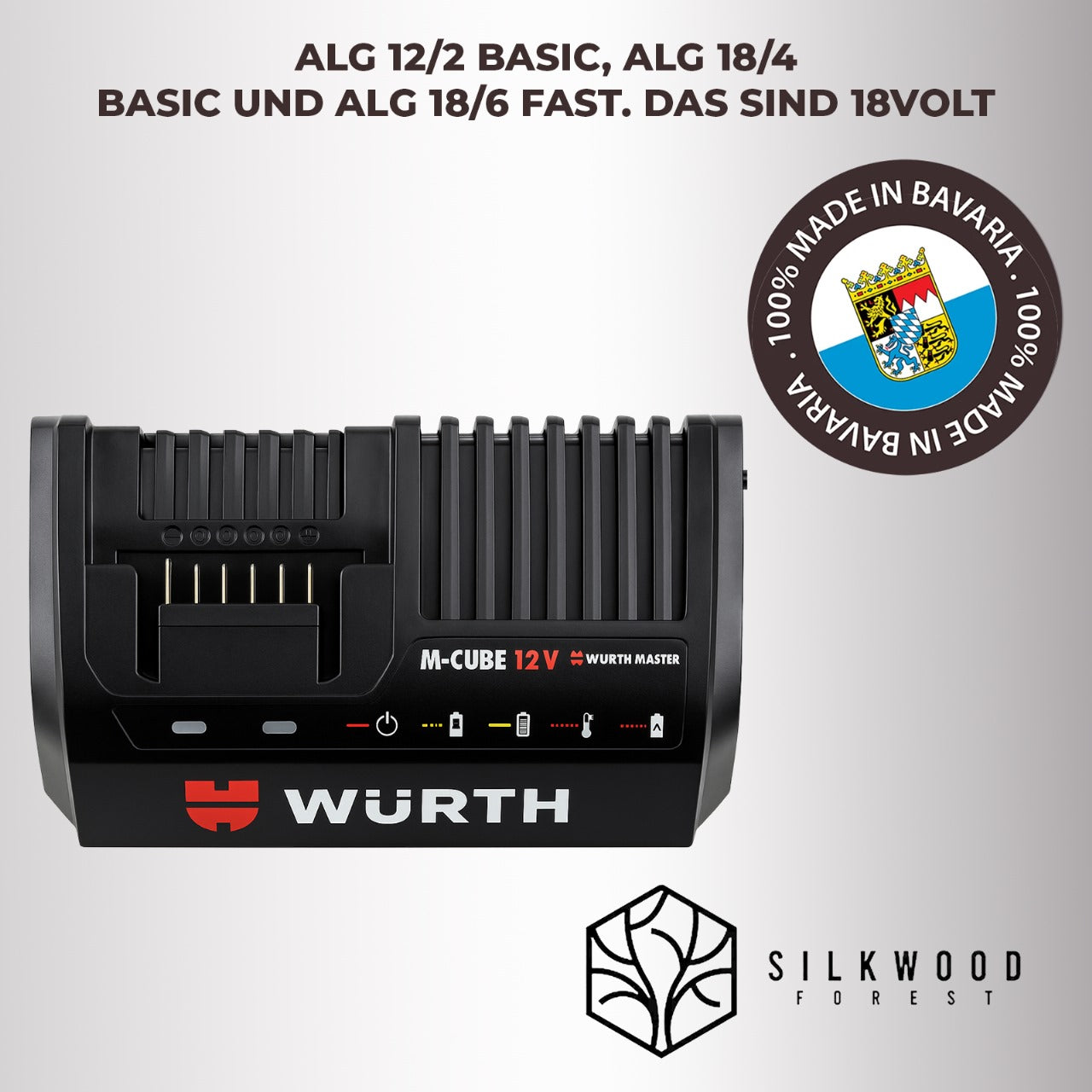 Würth Akku Wandhalterung – Passend für 18V Ladegeräte & Akkus, CNC-gefräst