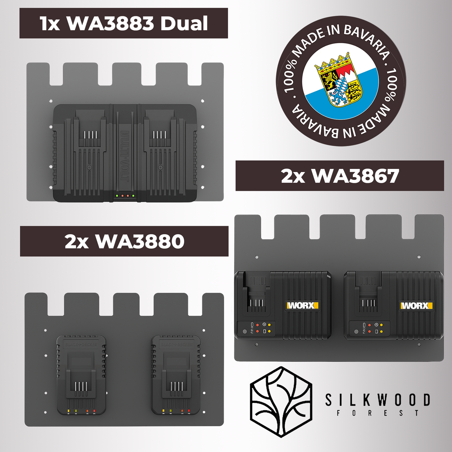 Wandhalterung für WORX Akkus & Ladegeräte