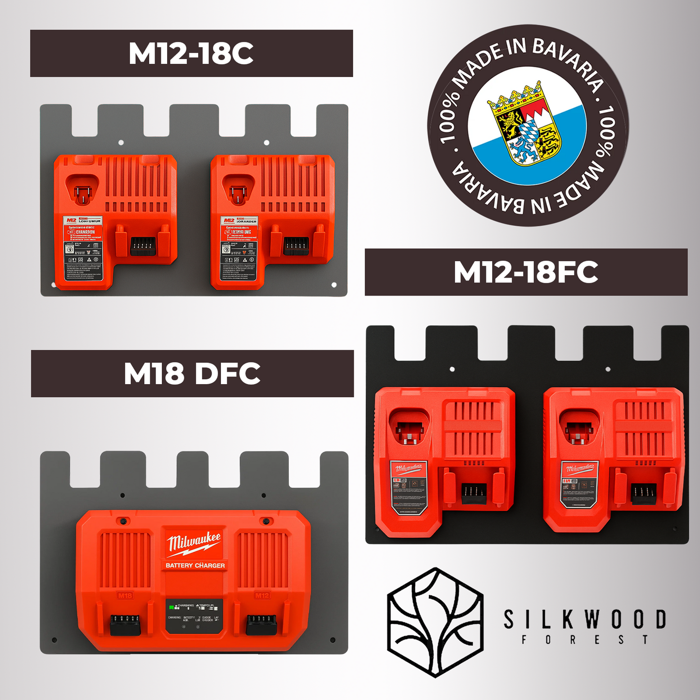 Wandhalterung für Milwaukee Akkus & Ladegeräte