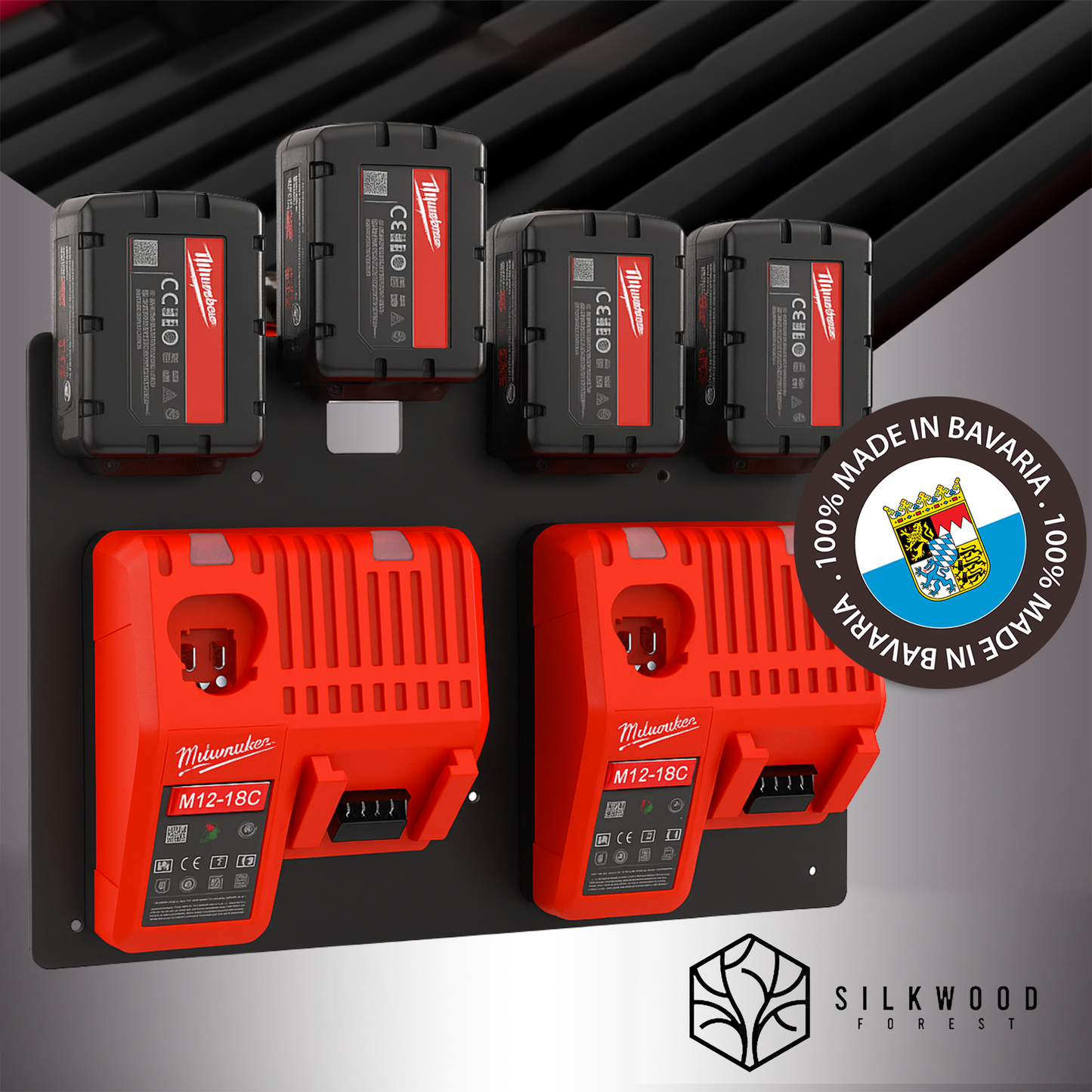 Wandhalterung für Milwaukee Akkus & Ladegeräte