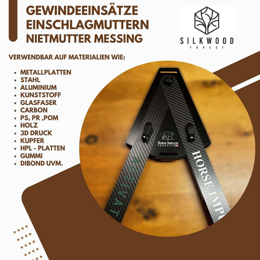 Gewindeeinsatz Einschlagmuttern Nietmutter Messing M3/M4/M5/M6 Modelbau